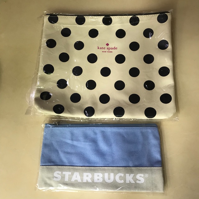 กระเป๋าเครื่องสำอางค์ Kate Spade &amp; Starbuck ใหม่