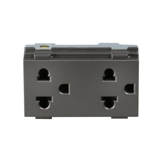 เต้ารับคู่ 3 ขากลมแบน HACO TJ W8416V2-MSB DOUBLE SOCKETS 3P TJ-W8416V2-MSB HACO