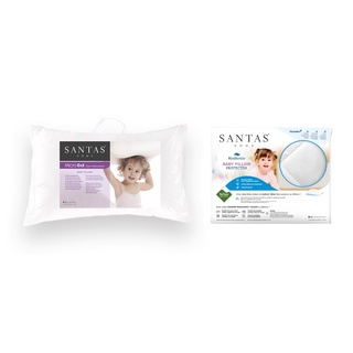 SANTAS หมอนหนุนเด็ก รุ่น MICROGEL BABY 12x20 นิ้ว + ปลอกกันเปื้อนหมอนหนุนเด็ก