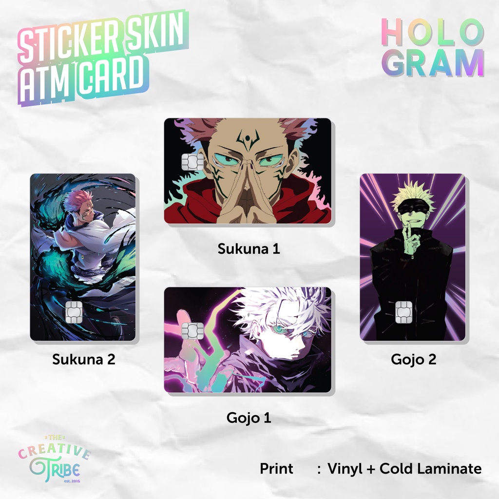 Jujutsu Kaisen HOLOGRAM Skin Card Sticker - Vinyl ATM Debit Credit Emoney Flazz Sticker
