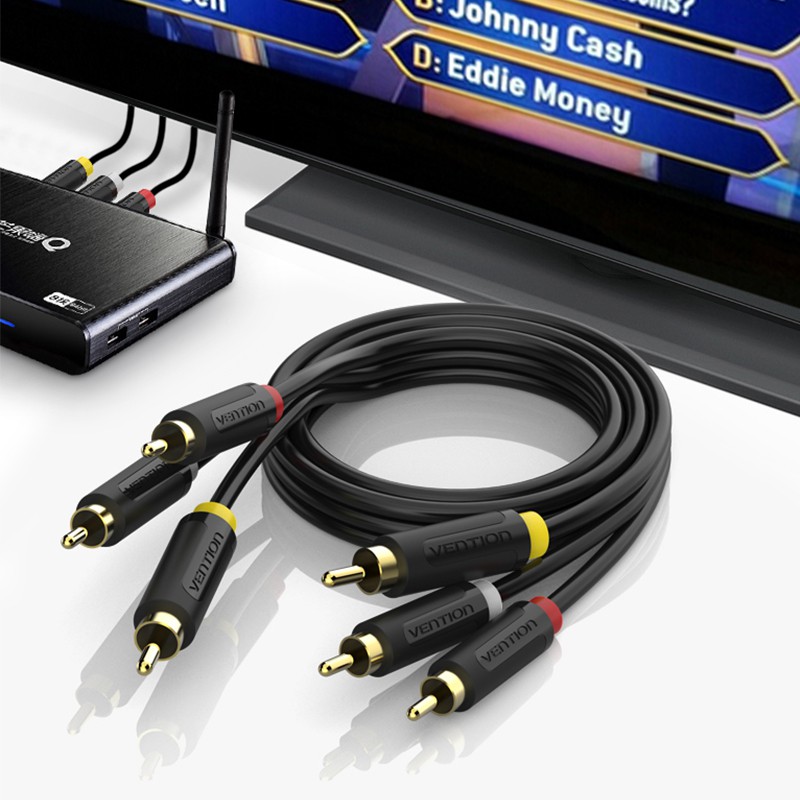 Vention Hifi Sound Quality 3RCA to 3RCA AV cable Compatible with Box Speaker DVD Player BCA
