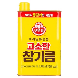 พร้อมส่ง 오뚜기 고소한 참기름 น้ำมันงาเกาหลี Ottogi sesame oil 1,000 ml.