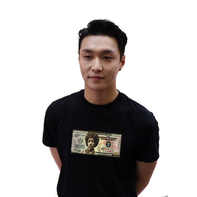 Jimi Hendrix Novelty One Million Dollar Bill Tshirt Unisex Casual Tees ผ้าฝ้ายใหม่ พร้อมส่ง