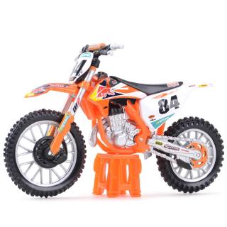 Bburago 1:18 2018 KTM 450 SX-F รถหล่อแบบคงที่โมเดลรถจักรยานยนต์ของเล่นงานอดิเรกของสะสม