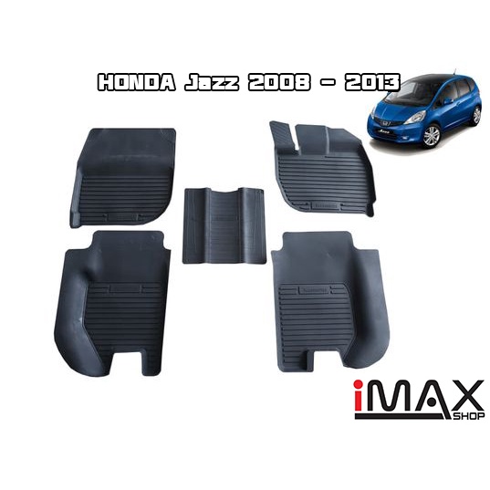 ผ้ายางรองพื้นเข้ารูปตรงรุ่น HONDA Jazz 2008-2013 พรมปูพื้นรถ แผ่นยางปูรถยนต์ ถาดยางปูพื้นรถเข้ารูป