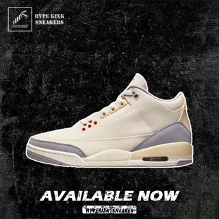 Air Jordan 3 Retro Muslin DH7139 100 (ของแท้ 100% ) รองเท้าผ้าใบ