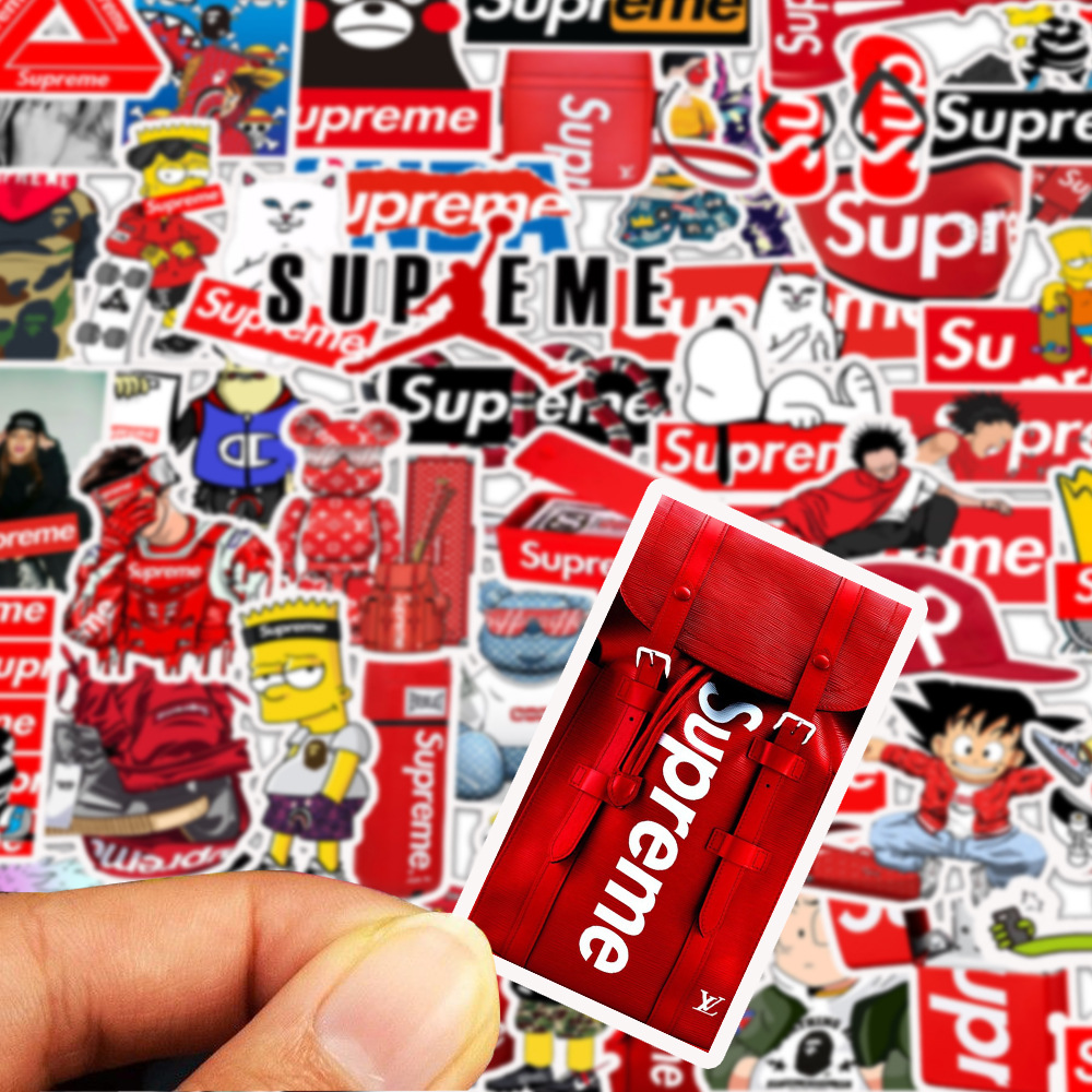 💥พร้อมส่ง💥Sup Supreme sticker สติกเกอร์กันน้ำรูปแบบที่แตกต่างกัน 50ชิ้น dragon ball one piece NARUTO