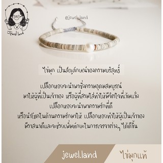 กำไลเปลือกหอย Bracelet Silver and shells ไข่มุกน้ำจืด