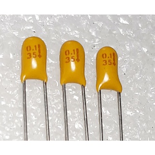 C Tantalum 0.1uf 35v capacitor ตัวเก็บประจุ ชนิด แทนทาลัม คาปาซิเตอร์