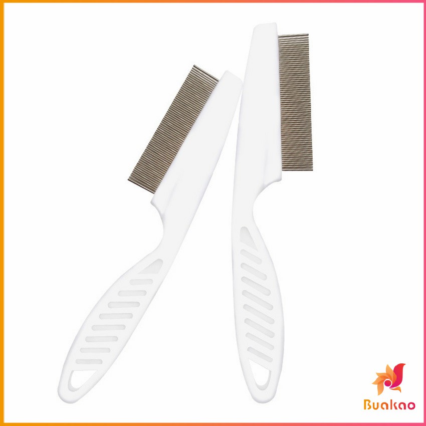 BUAKAO หวีสแตนเลส ด้ามจับพลาสติก สำหรับหวีขนสัตว์เลี้ยง Pet cleaning comb ราคา ถูกที่สุด ดีลบีเคเค แกลเลอรีภาพที่ 6