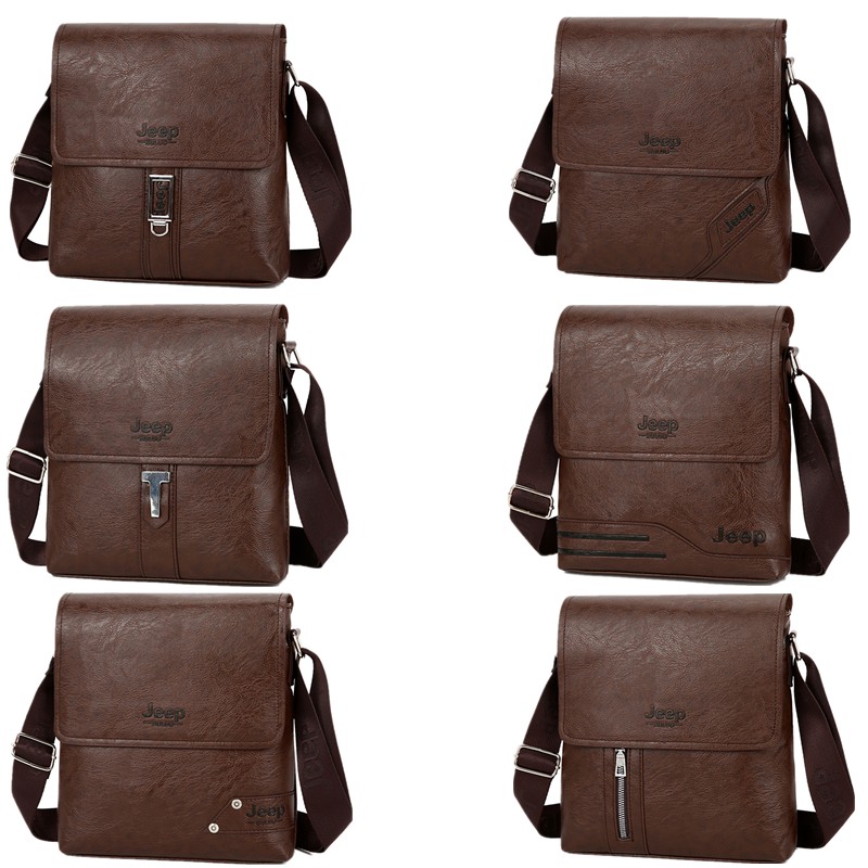 JEEP กระเป๋าสะพายไหล่ กระเป๋าเมสเซนเจอร์หนัง สำหรับผู้ชาย Messenger Bag PU Leather