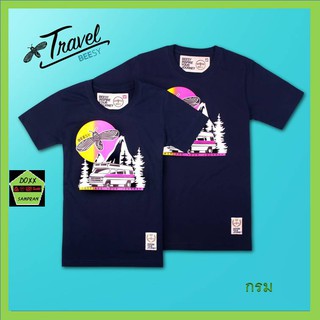 Beesy  เสื้อคอกลม ชาย หญิง รุ่น Travel สีกรม