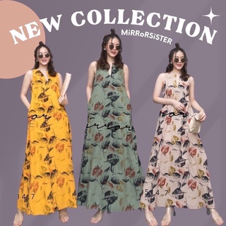 🌈🌿🌺🌼🌸🤎🧡Miyagi Spring leaves Maxidress