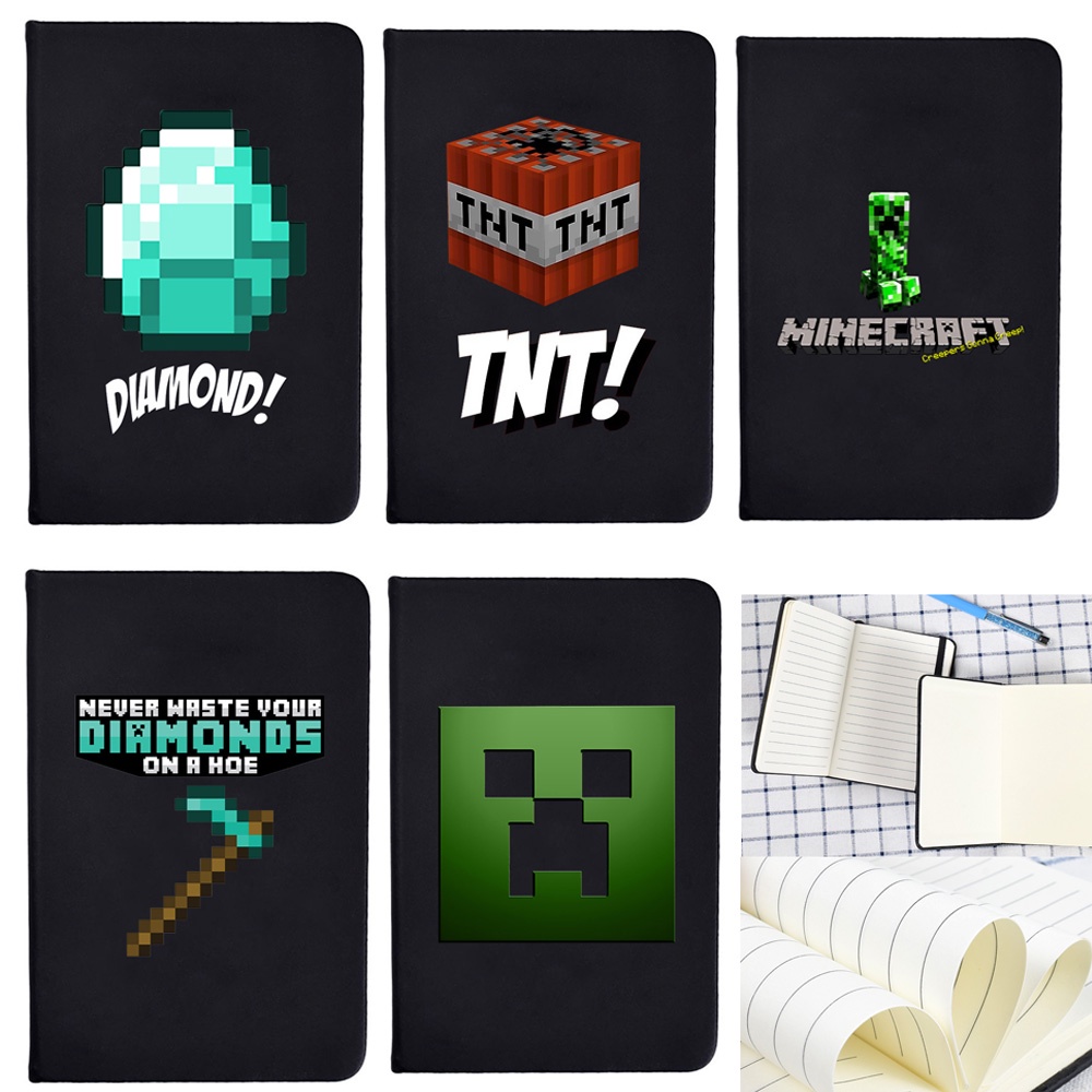 สมุดโน๊ตไดอารี่ ลายการ์ตูน Minecraft Creeper TNT เหมาะกับของขวัญวันเกิด สําหรับเด็กนักเรียน