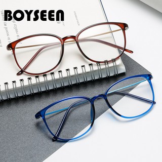 Boysen TR90 แว่นสายตาสั้นป้องกันแสงสีฟ้าแว่นแบนฟูลเฟรมน้ำหนักเบาพิเศษนักเรียนเรียนรู้แว่นสายตาสั้นสำเร็จรูป