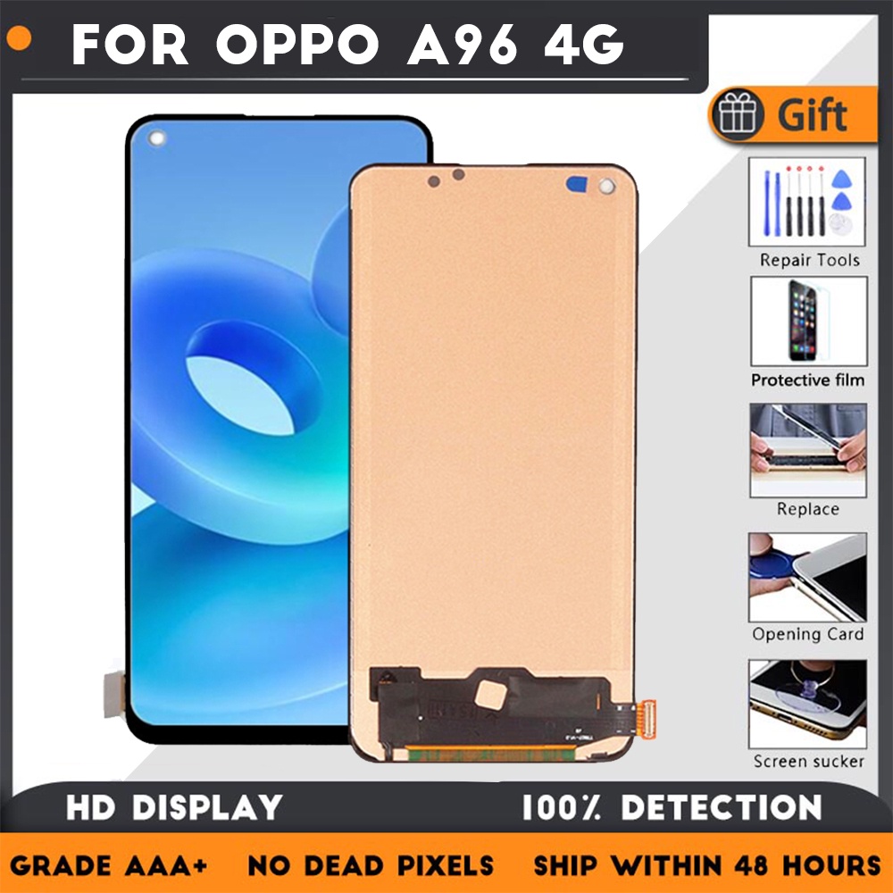 6.43 "Amoded สําหรับ OPPO A96 LCD Monitor หน้าจอสัมผัส Digitizer Assembly Replacement สําหรับ OPPO A