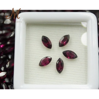 Meena Gems Meena Gems พลอยแท้โรโดไลท์ สีแดงอมม่วง ทรงมาคี  ขนาดพลอย 6*4 มิล