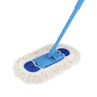 ชุดม๊อบดันฝุ่นสีขาว รุ่น (343) สีฟ้า - ขาว ไม้ถูพื้น ไม้รีดน้ำ White Dust Mop Set Model (343) Blue - White