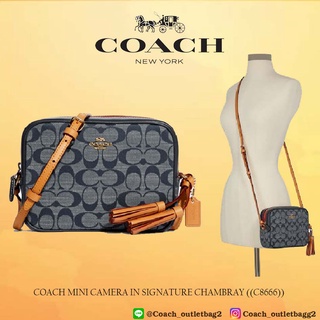 COACH MINI CAMERA IN SIGNATURE CHAMBRAY ((C8666))