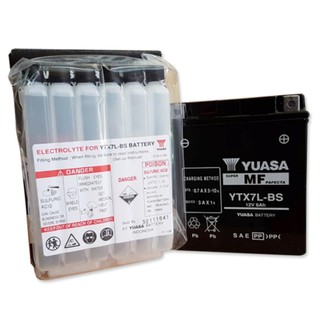 YUASA แบตเตอรี่แห้ง (แยกน้ำ) รหัส YTX7L-BS สำหรับ CB250, CRF-250,CBR-300, KLX-250, BN250, TNT300 (นำเข้าจากไต้หวัน)