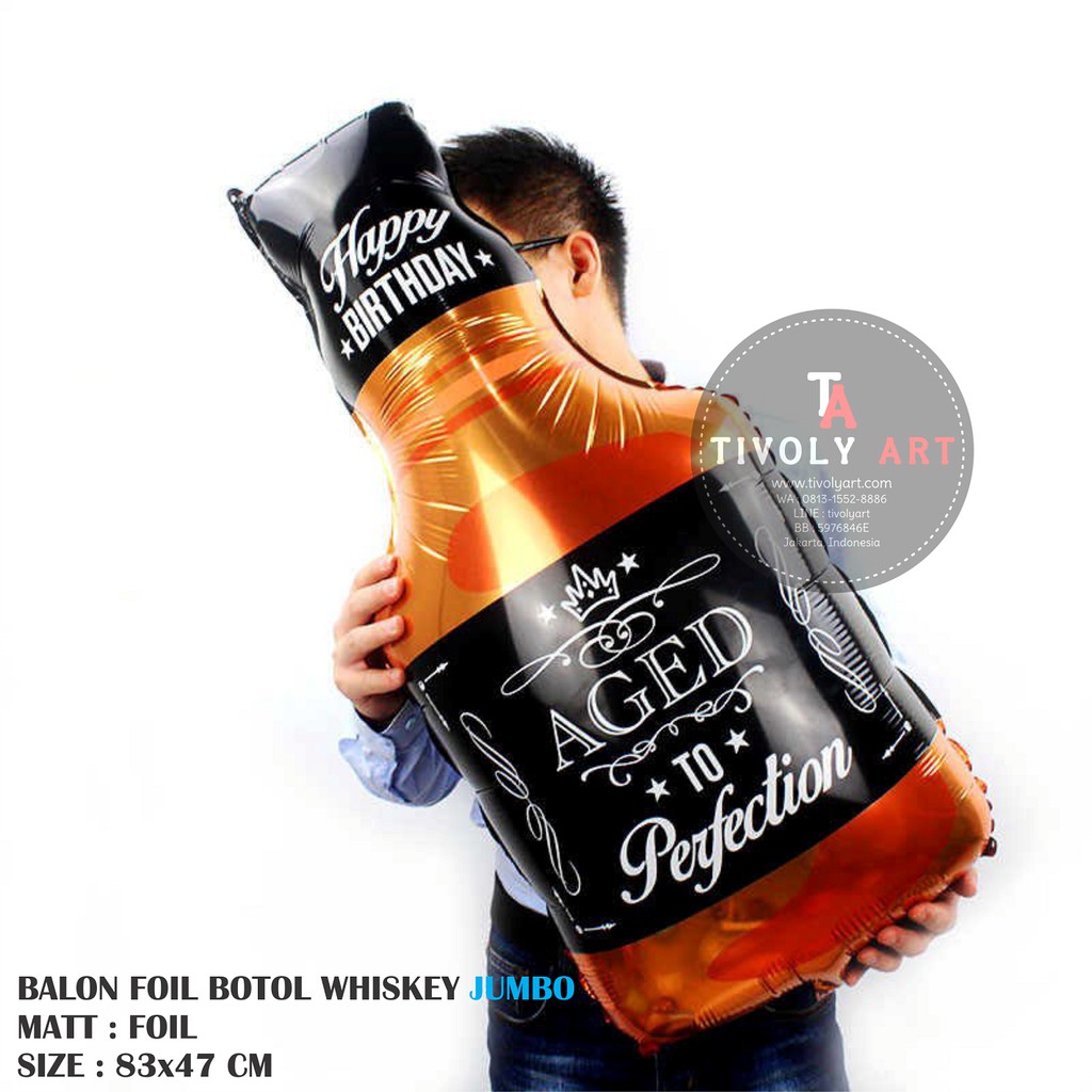 ลูกโป่งฟอยล์สุขสันต์วันเกิด / ลูกโป่งฟอยล์ HBD JUMBO WHISKEY BOTTLE