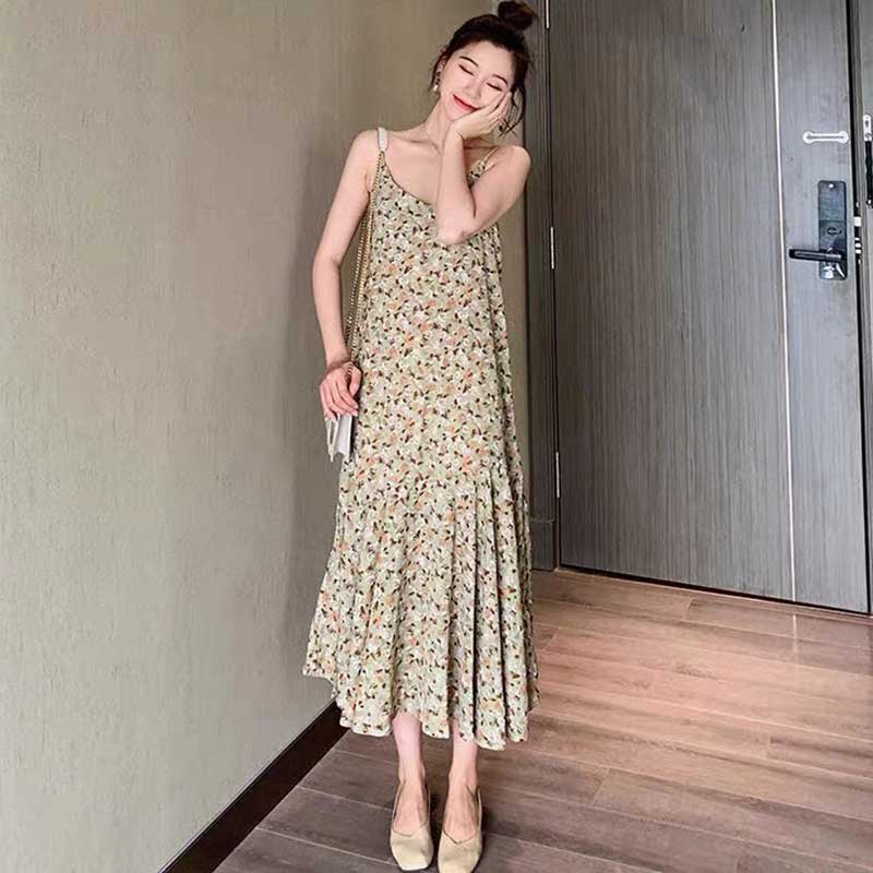 ชุดเดรสดอกเดซี่สายเดี่ยว  CQ-3774 ชุดเดรสนางฟ้า ใส่สบาย ดูดี