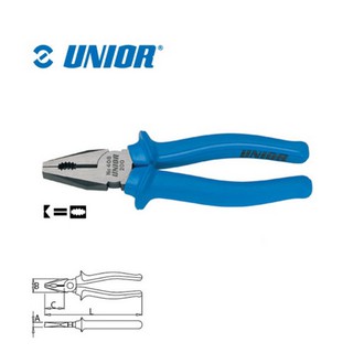 UNIOR 406/4G คีมปากจิ้งจก 9" ด้ามฟ้ามีปีก (408B) | MODERTOOLS OFFICIAL