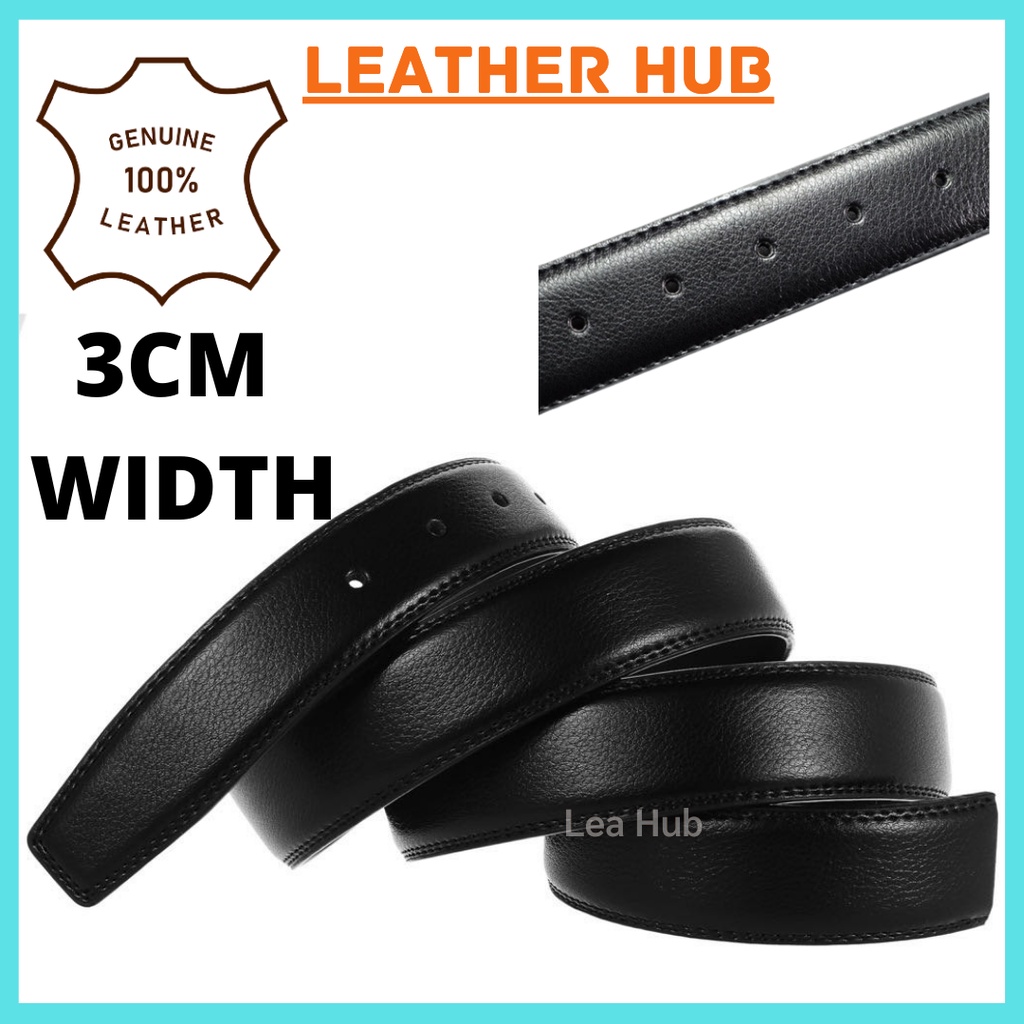 100% Cowhide หนังหนังผู้ชายเข็มขัดเอวเข็มขัดไม่มีหัวเข็มขัด Kulit Lembu