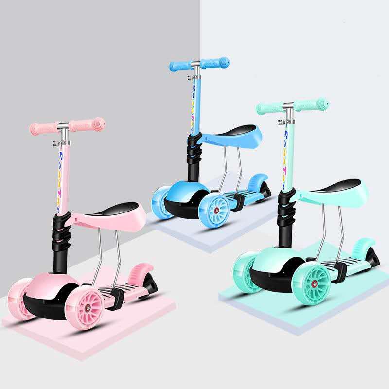 kid scooter สกู๊ตเตอร์ 3 ล้อพับเก็บง่าย ช่วยบริหารกล้ามเนื้อขาและช่วยในการทรงตัวของเด็ก ปรับความสูงได้ระดับ-flashsale