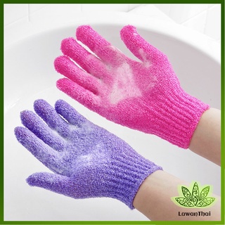 Lawan ถุงมืออาบน้ำ ถุงมือขัดผิวอาบน้ำ ขจัดเซลล์ผิวเก่า พร้อมส่ง Glove-style bath towel