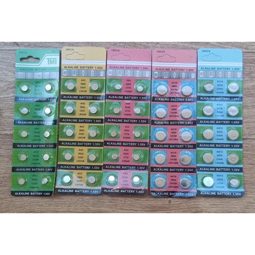 ส่งจากไทย 3แผง ถ่านนาฬิกา LR41W LR44W LR1130W LR621W CX66W AG1 AG3 AG4 AG10 AG13 ALKALINE BATTERY 1.