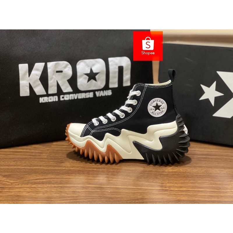Converse Run Star Motion Canvas Platform Hi Black Shopee Thailand