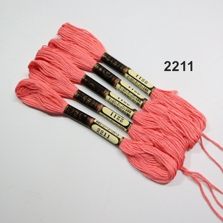 ไหมปักวีนัส เบอร์ 25 ยาว 8 ม. สีชมพูอมส้ม