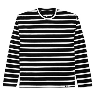 TZ worldwide TZ STRIPE OVERSIZED L/S TEE BLACK/WHITE 2