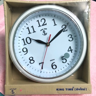 นาฬิกาแขวนผนังตราสมอ King Time รุ่น 77SQ (ขอบเงิน)