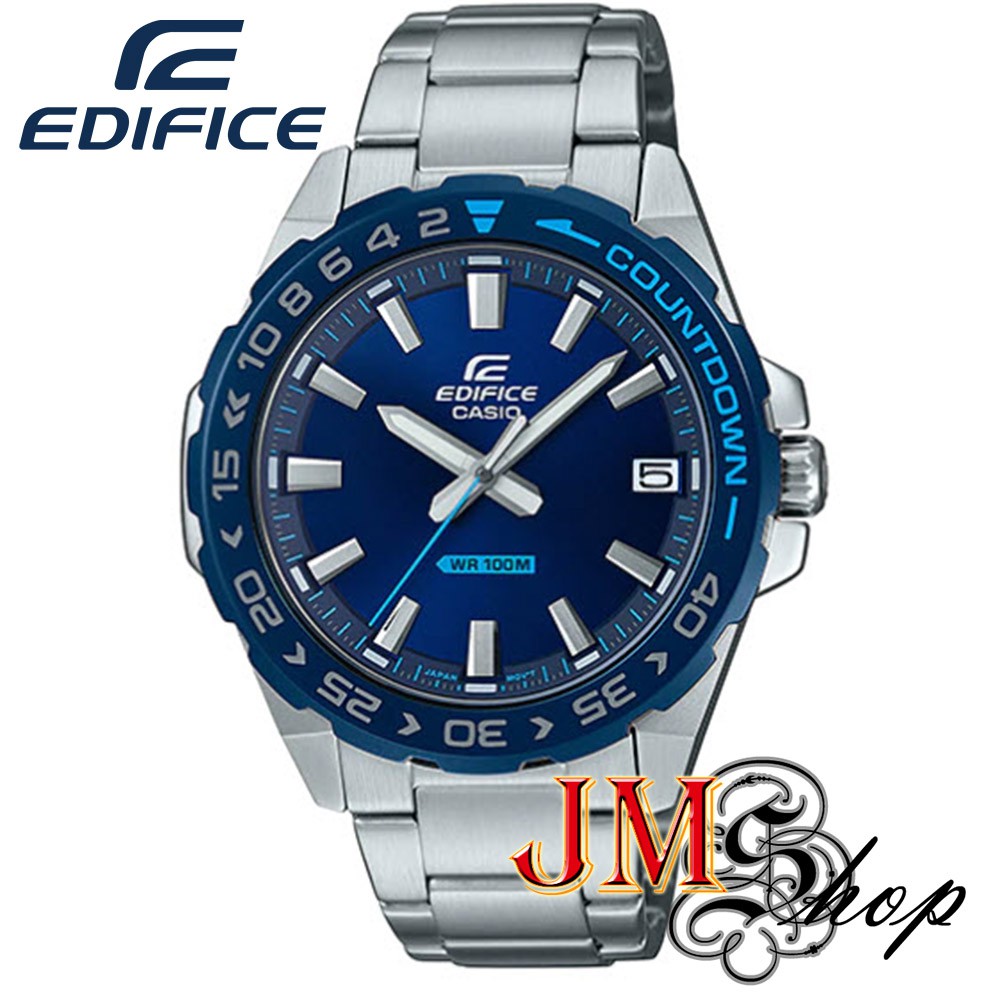 Casio Edifice นาฬิกาข้อมือผู้ชาย สายสแตนเลส รุ่น EFV-120DB-2AVUDF (หน้าปัดสีน้ำเงิน)