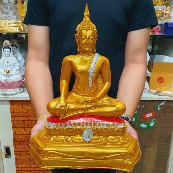 พระปางสดุ้งมาร เนื้อทองเหลืองแท้ 💯 ปางมารวิชัย พระทองเหลืองหน้าตัก9นิ้ว พระพุทธรูป