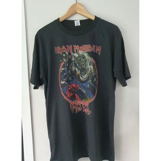 NHvm /Iron Maiden The Number of the Beast T-shirt เสื้อยืด! เสื้อยืดคอกลมผ้าฝ้าย