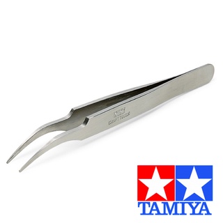 TAMIYA 74108 HG ANGLED TWEEZERS (Round Tip)