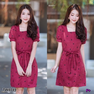 เดรสสั้น คอเหลี่ยม ~ 8049