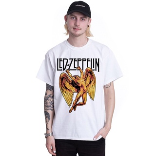 เสื้อสาวอวบ &amp;^% LED ZEPPELIN เสื้อยืดวงร็อคยอดนิยมเสื้อยืดสีขาวระเหิด unisex tee สําหรับผู้ชาย -h3