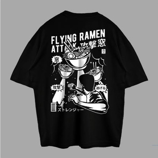 เสื้อยืดสีขาวเสื้อยืด พิมพ์ลาย Vaba Art Flying Ramen Distro Combed 24s คุณภาพดี สําหรับเด็กS-4XL