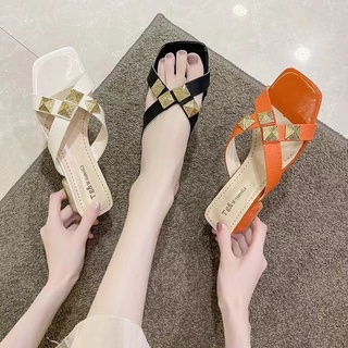 👠สินค้าพร้อมส่ง👠รองเท้าส้นสูงแฟชั่นรองเท้าส้นสูงแบบหนังสายไขว้TP278