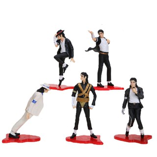 ของเล่นฟิกเกอร์ Michael Jackson 10 ซม. 5 ชิ้น / ชุด Michael Jackson Dance Styling Dolls Model PVC Action Figures Collection Toys Gift