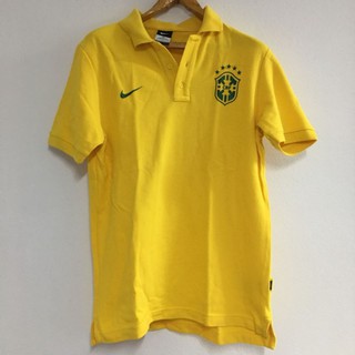 เสื้อโปโล Nike Brazil ทีมชาติบราซิล สีเหลือง ของแท้ สวยมาก