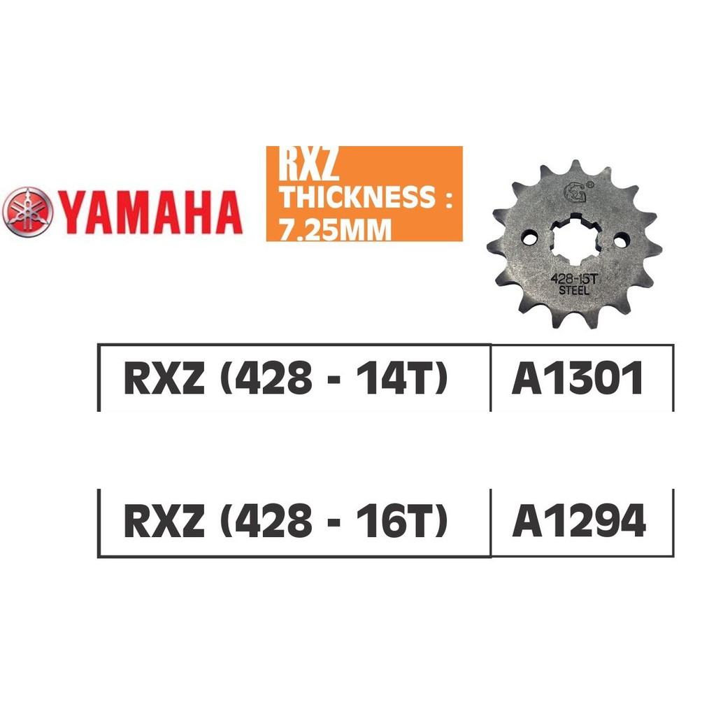 SPROCKET 428-14T/428-15T 428-16T ยี่ห้อ YAMAHA RXZ TAIKOM