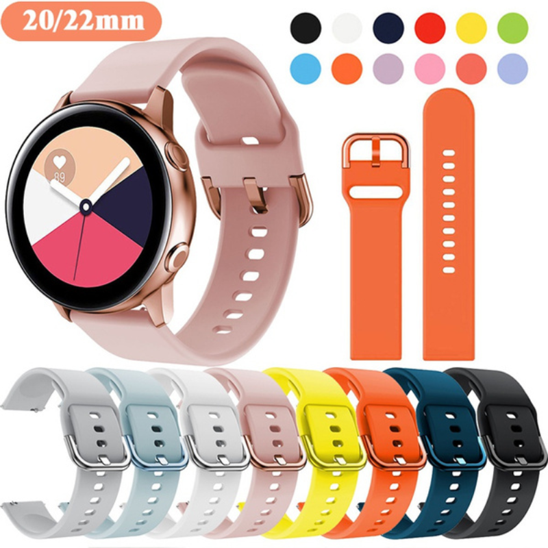 【สินค้าคงคลังสำเร็จรูป】20mm/ 22mm silicone strap, suitable for Huawei Watch GT 2 46mm / GT 42mm/Samsung Galaxy watch 46mm/42mm watch strap