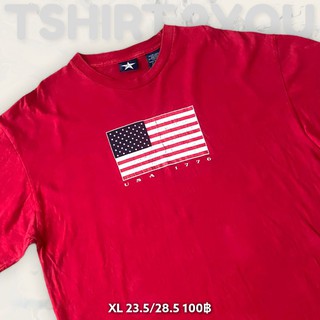 tshirt.2you 👚เสื้อยืด USA มือสอง 🔖ป้าย ดาว สภาพดี สกรีนสวย 💞 (รหัส XL2003)