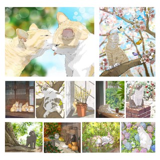 【ORFON】ภาพวาดสีน้ํามัน ตามตัวเลข รูปแมวน่ารัก Diy สําหรับตกแต่งบ้าน