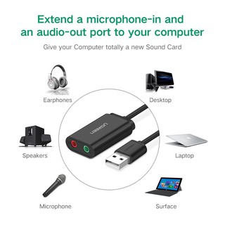 UGREEN Cable Sound USB TO Audio 3.5mm UG-30724 หัวแปลงสัญญาณ USB เป็น ออดิโอ และ ไมโครโฟน #8